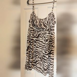 Brown and white zebra print dress